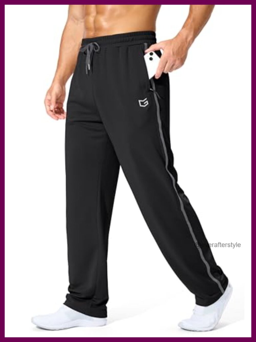 Men's Lightweight Athletic Sweatpants Zipper Pockets Workout Pants